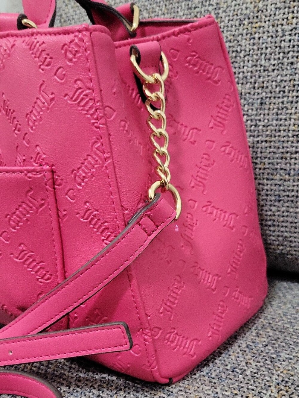 JUICY COUTURE 2pc Pull Out Pouch Satchel in Pink Flash/Duty Blush - Picture 5 of 17
